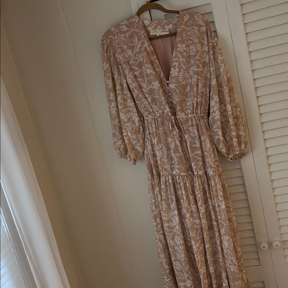 Anthropologie Blush Floral Midi Dress - Picture 4 of 4